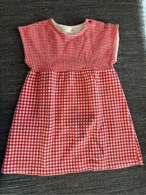 Zara Red and White Gingham Casual Girls Dress